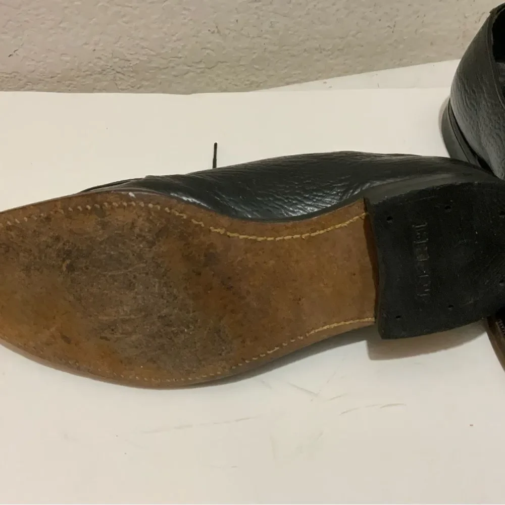 Shark Grain Cowhide Black Leather Dress Shoes Men’s 8.5 D